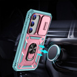 Чехол NOX Camera Slide Samsung Galaxy S23 Plus, CamShield Slide, розовый / зеленый