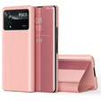 Чoхол до Xiaomi Poco X4 Pro 5G, Clear View, рожевий rose gold