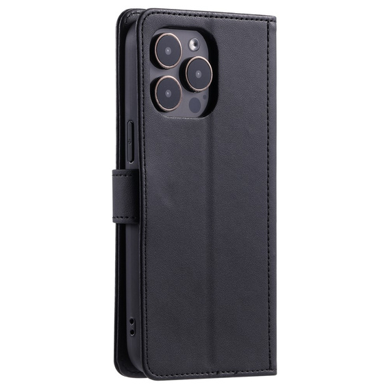 чехол-крышка для iPhone 16 Pro Max, Rhombus Crossbody Leather, чёрный