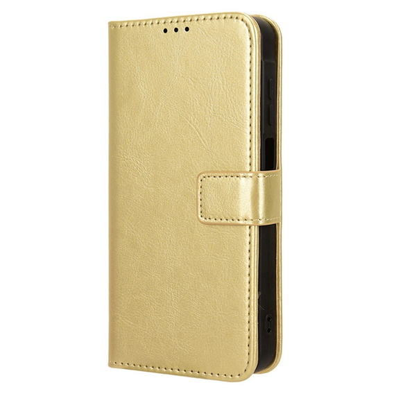 Футляр з клапаном для Samsung Galaxy M55 5G, Crazy Horse Wallet, золотий