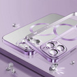 Чохол для iPhone 14 Pro Max, Electro MagSafe, фіолетовий + Скло на екран