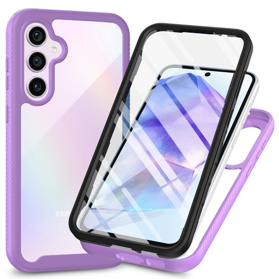 Чехол для Samsung Galaxy A55 5G, Shockproof, с пленкой, фиолетовый