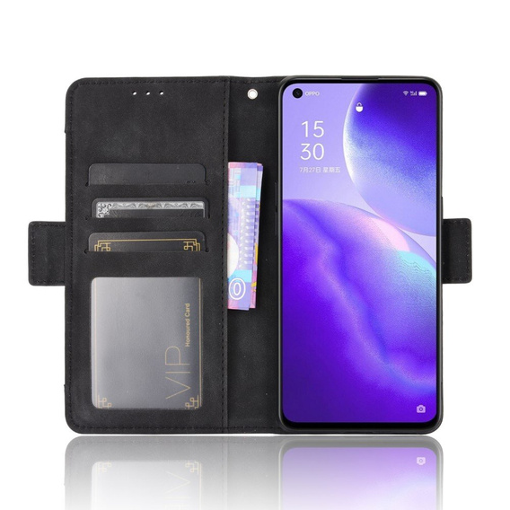 Откидной чехол для Oppo Reno 5 5G, Card Slot, чёрный
