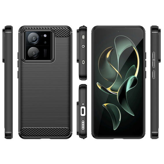 Чехол до Xiaomi 13T / 13T Pro, Carbon, чёрный