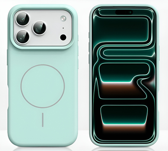 Силиконовый чехол для iPhone 17 Pro, для MagSafe, противоударный, зеленый