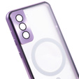 Магнітний чохол Dual Glass MagSafe для Samsung Galaxy S22 Plus, фіолетовий