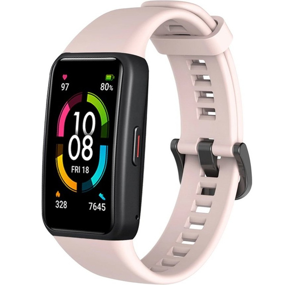 Силиконовый ремешок для Huawei Band 6 / Honor Band 6, Sand Pink