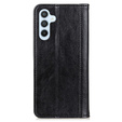 Чехол до Samsung Galaxy A55 5G, Wallet Litchi Leather, чёрный