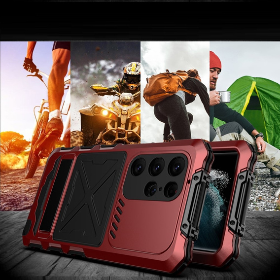 Броньований чохол для Samsung Galaxy S24 Ultra, Military Kickstand, червоний