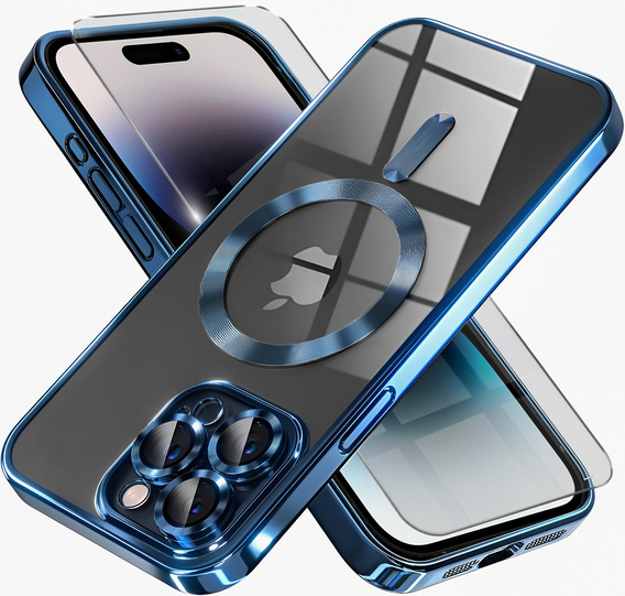 Чохол для iPhone 14 Pro, Electro MagSafe, м'яти + Скло на екран
