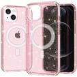 Чoхол до iPhone 14, Dropproof MagSafe Glitter, рожевий