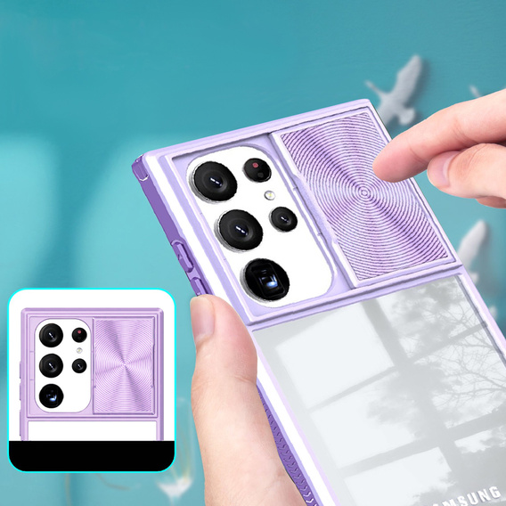 Чехол до Samsung Galaxy S22 Ultra, Slide Camera, фиолетовый