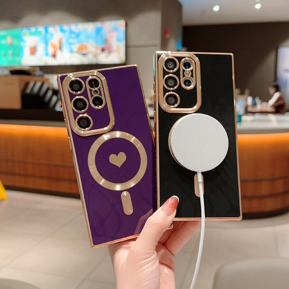 Чехол для Samsung Galaxy S23 Ultra, MagSafe Heart, чёрный