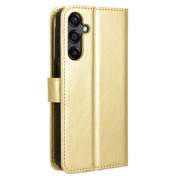 Откидной чехол для Samsung Galaxy M55 5G, Crazy Horse Wallet, золотой