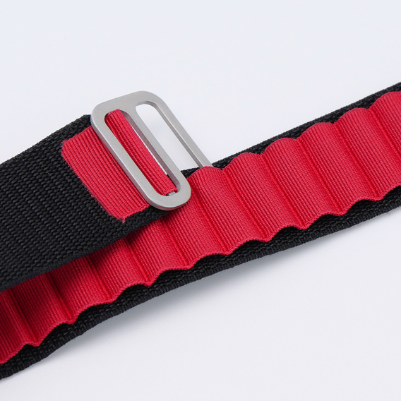 Нейлоновый ремешок для Apple Watch 1/2/3/4/5/6/7/8/SE/ULTRA 42/44/45/49 мм, чёрный / красная