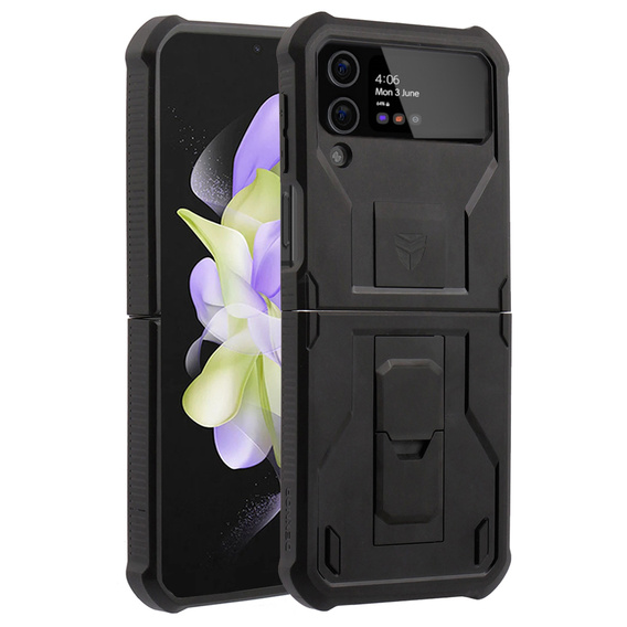 Броньований чохол для Samsung Galaxy Z Flip 4 5G, Dexnor Clip Holder, чорний