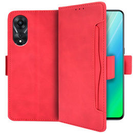 Футляр з клапаном для Oppo A98 5G, Card Slot, червоний