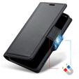 Чехол для Samsung Galaxy S24 Ultra, ERBORD Glossy Litchi, кошелек с клапаном, чёрный