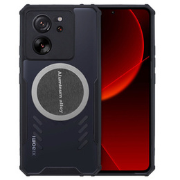 Чехол для Xiaomi 13T / 13T Pro с магнитной полосой, черный / прозрачный