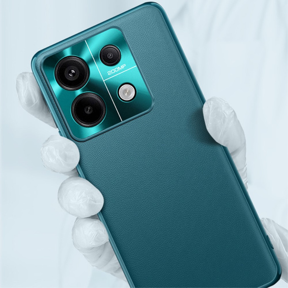 Шкіряний чохол для Xiaomi Redmi Note 13 Pro+, leather hybrid, зелений