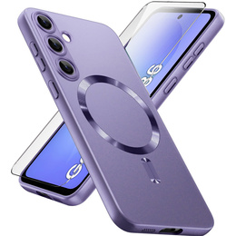 Чехол для Samsung Galaxy A36, ColorMag, для MagSafe, фиолетовый + закаленное стекло 9H