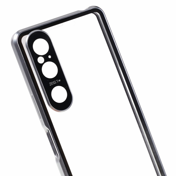 Чохол для Sony Xperia 1 V, Magnetic Dual Glass, сріблястий