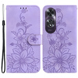 Откидной чехол для Oppo A60, Lily Flower, фиолетовый