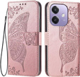 Откидной чехол для Oppo A40 / Oppo A40m, Butterfly, розовый rose gold