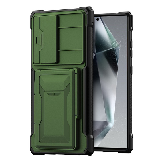 Чохол для Samsung Galaxy S24 Ultra, ERBORD SlideGuard with Card Holder, зелений