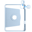 Чехол для iPad Pro 11" 2022/2021/2020 (4/3/2 gen.), с местом для стилуса, поворачивающийся на 360°, синий
