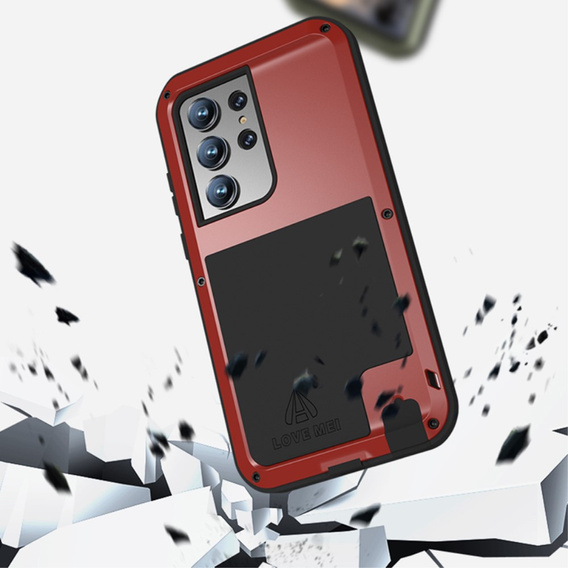 Чехол Love Mei до Samsung Galaxy S23 Ultra, armored without glass, красный