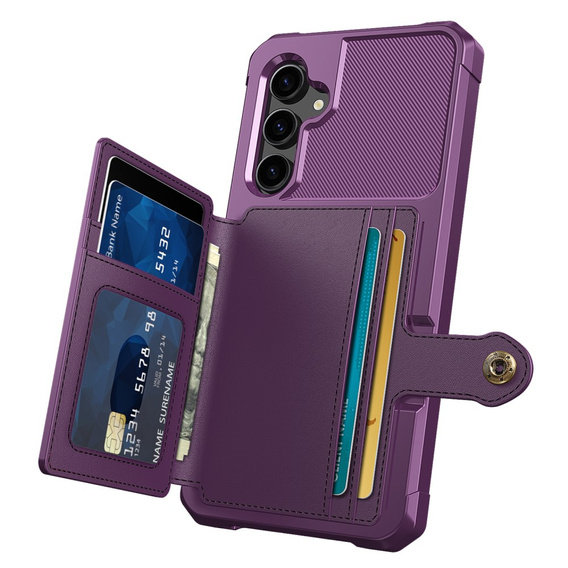 Чехол для Samsung Galaxy S23 FE, Card Holder Kickstand, фиолетовый