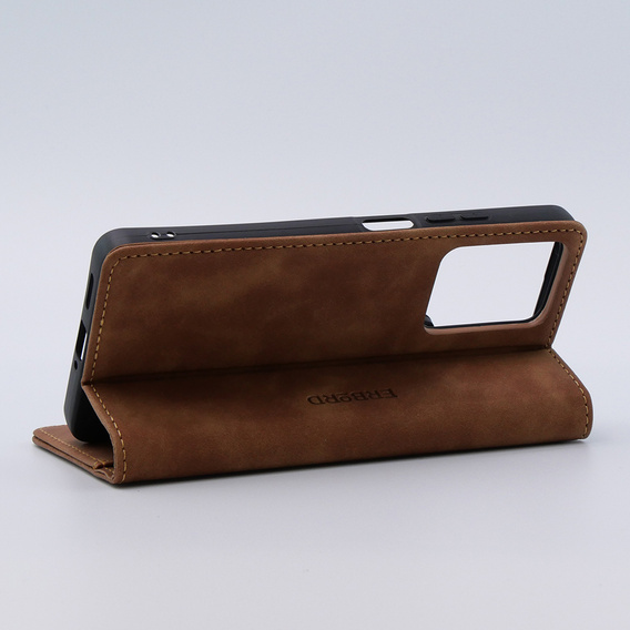 Чехол для Xiaomi Redmi Note 12 5G / Poco X5 5G, ERBORD Vintage, бумажник с клапаном, коричневый