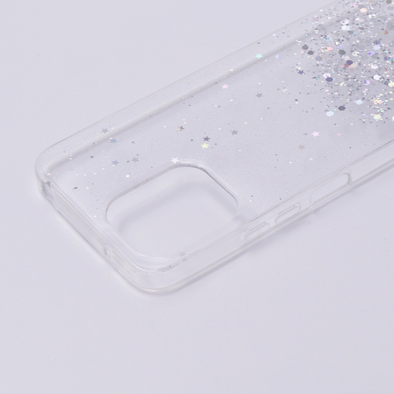 Чехол до Xiaomi Redmi 12, Glittery, прозрачный