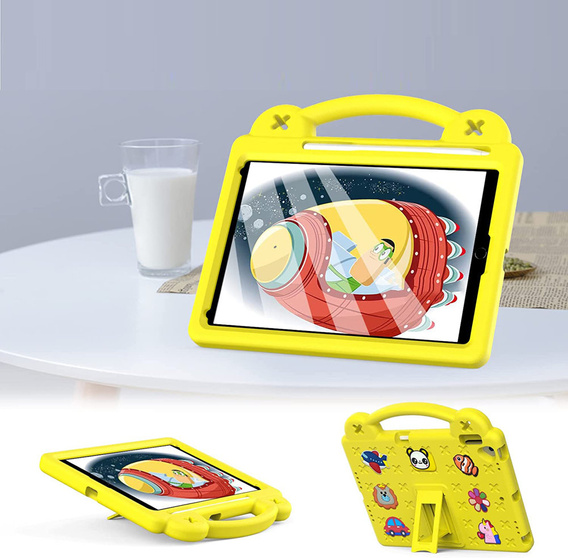 Детский чехол для iPad 10.2" 2021/2020/2019 (9/8/7 gen.) / Air 10.5" 2019 (3 gen.), Cute Patterns, с подставкой, жёлтый