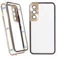 Чехол для Samsung Galaxy S21, Magnetic Dual Glass, золотой