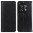 Чехол до OnePlus 12 5G, Wallet Litchi Leather, чёрный
