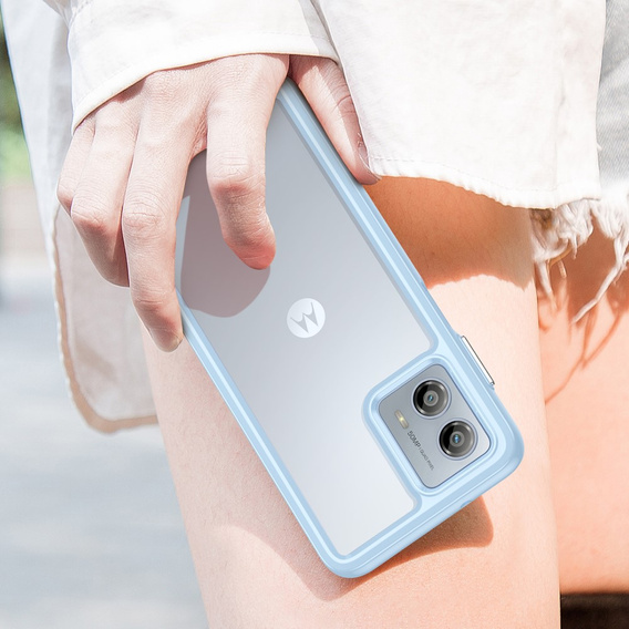 Чехол до Motorola Moto G53 5G, Fusion Hybrid, прозрачный / синий