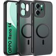 Матовый чехол для Oppo Reno 14, для MagSafe, полупрозрачный черный