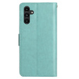 Откидной чехол для Samsung Galaxy A25 5G, Butterfly, мятный + 9H стекло  