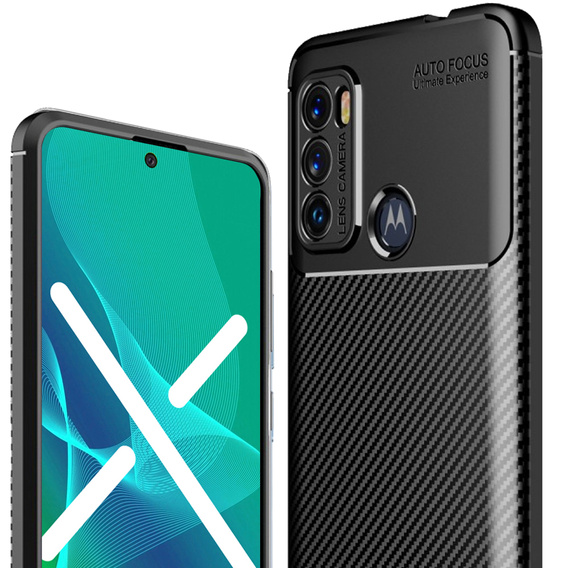 Чoхол до Motorola Moto G60, Carbon Gel, чорний
