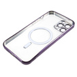 Чехол для iPhone 12 Pro, Electro MagSafe, фиолетовый + стекло для экрана