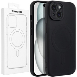 ERBORD Чехол Silicone Mag Cover для iPhone 15 Plus, чёрный