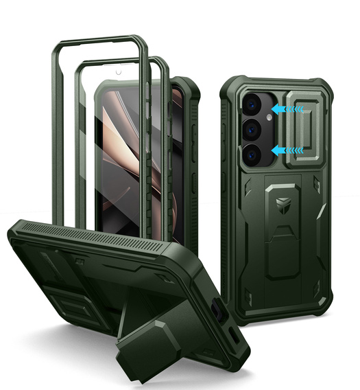 Броньований чохол для Samsung Galaxy S25, Dexnor Full Body (Two Frames), зелений