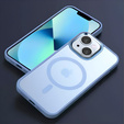 Чохол для iPhone 13, для MagSafe, ERBORD Matt Case, синій + захисне скло