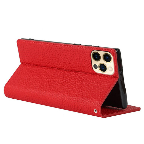 Кожаный чехол для iPhone 13 Pro, ERBORD Grain Leather, красный