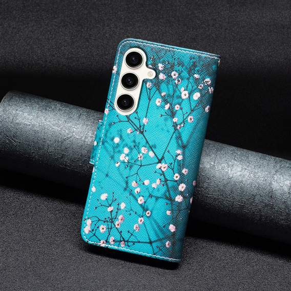Откидной чехол для Samsung Galaxy S23 FE, Wallet, Sakura синий