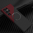 Чoхол до Samsung Galaxy S22 Ultra, Magsafe Slim Carbon, чорний / червоний