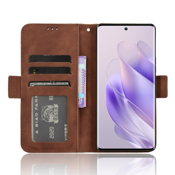 Откидной чехол для Infinix Zero 30 5G, Card Slot, коричневый