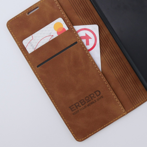 Чохол для Xiaomi 13 lite, ERBORD Vintage, гаманець з клапаном, коричневий